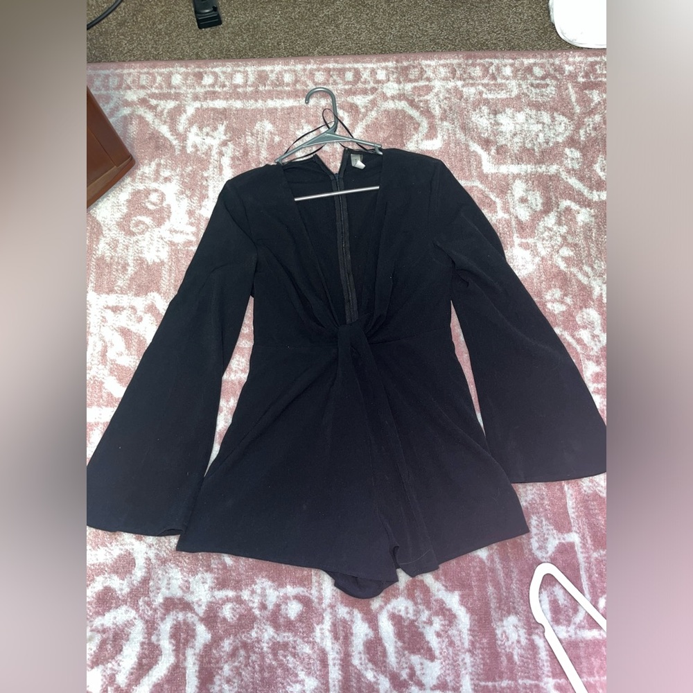 Low cut black romper
